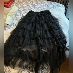 Black Tulle Layered Skirt